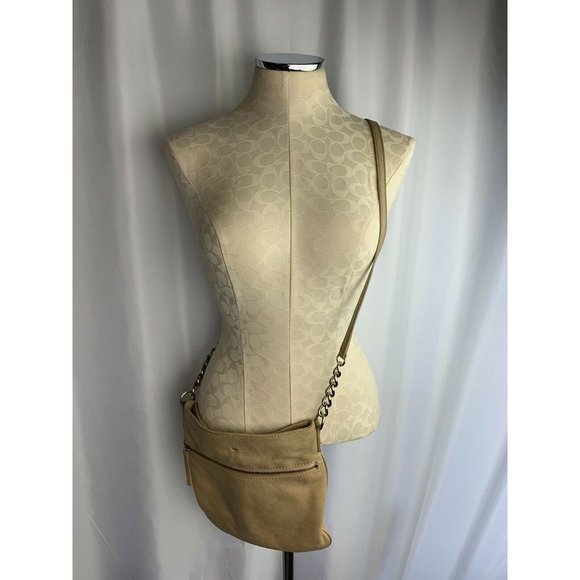 Kate Spade NY Tan Leather Organizational Crossbody Jackson Zip Top Purse - Picture 3 of 7